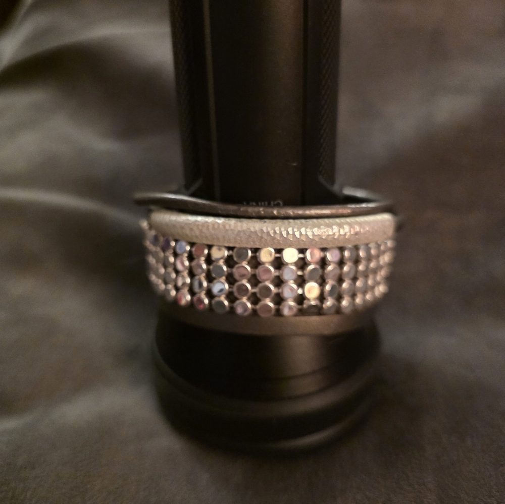 Silver and Black Multi Strand Rhinestone Bracelet